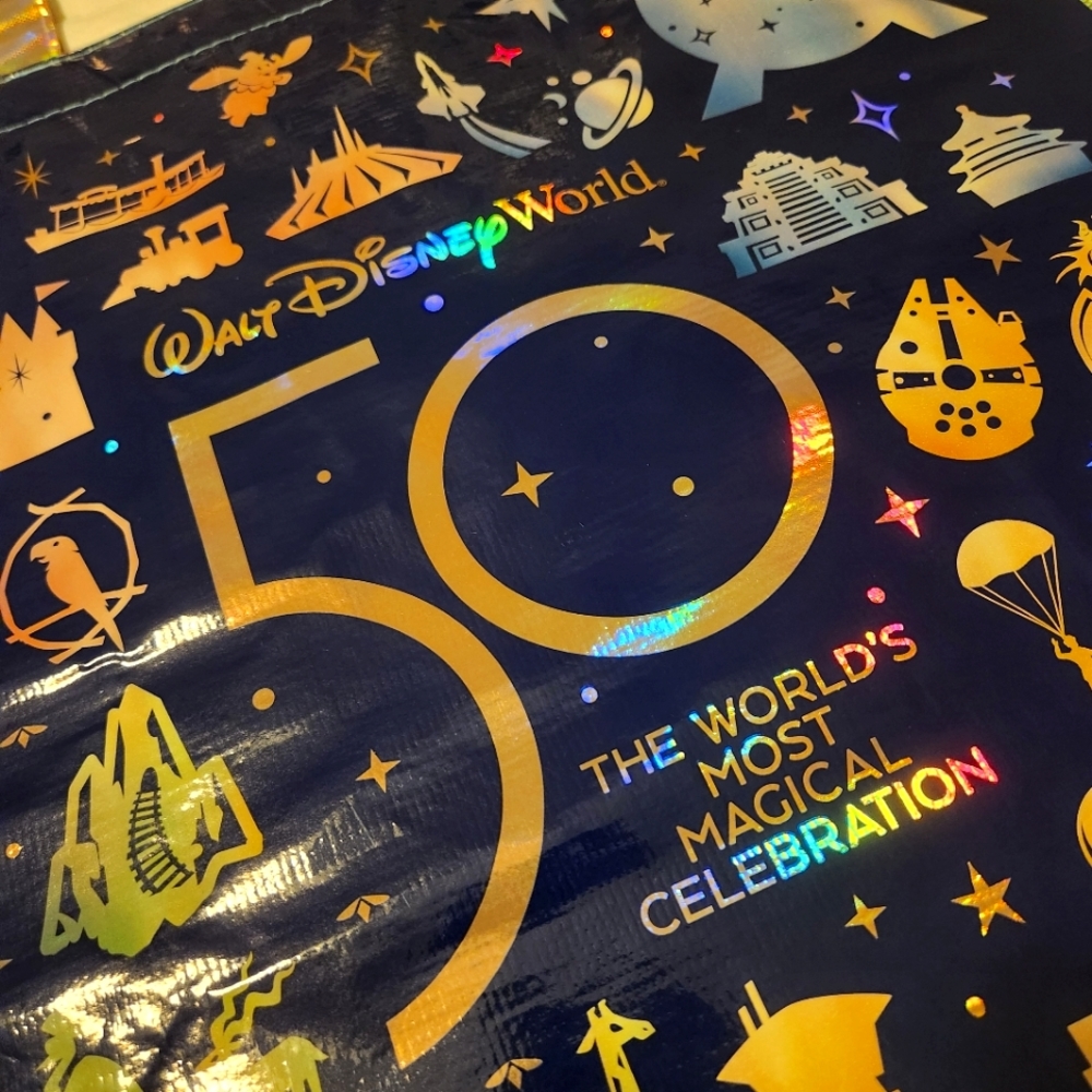 FREE w/purchase! Disney World 50th large reusable tote bag